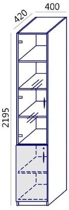 Witryna wysoka MTX-05 lewa 40x219,5h  Wuteh
