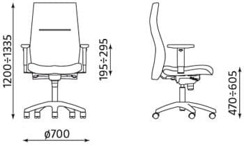 Fotel biurowy Orlando HB EST steel 28 chrome Nowy Styl