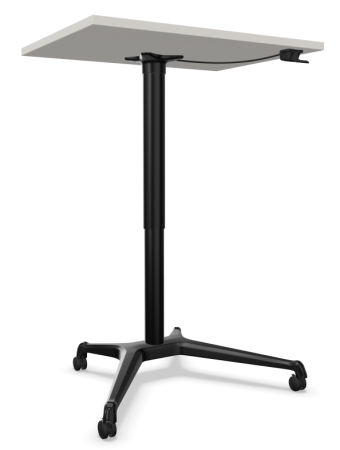 Biurko Aero MINI Nowy Styl — czarna podstawa i mechanizm regulacji pod blatem