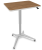 Biurko Aero MINI Nowy Styl — zaokrąglony blat drewnopodobny, podstawa RAL9006 WHITE ALUMINIUM