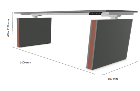 Biurko elektryczne SKY-44 180×80 z zabudowaną nogą  Wuteh