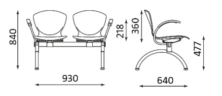 Ławka Bingo-2 ARM wood alu Nowy Styl
