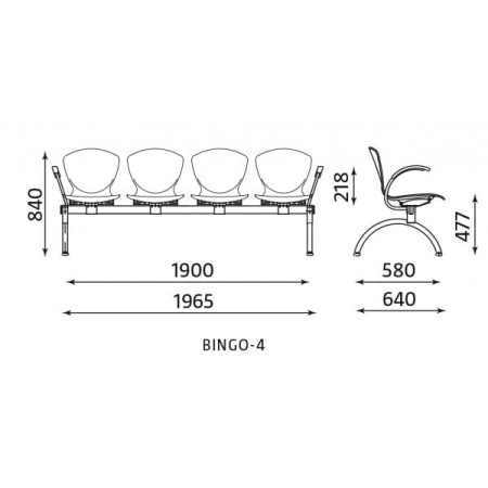 Ławka Bingo-4 ARM wood alu Nowy Styl (1)