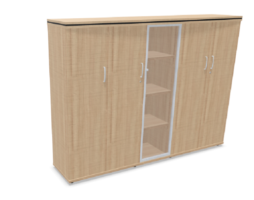 Komoda gabinetowa z witryną i garderobą OSKAR KA-10 Wuteh 200,5 cm