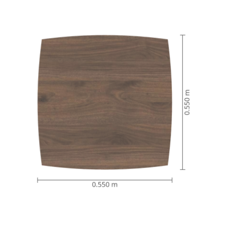 Stolik OSKAR KA-11 Wuteh – widok z góry na profilowany blat 55 × 55 cm