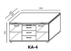 Komoda KA-4 do zestawu gabinetowego OSKAR – Wuteh