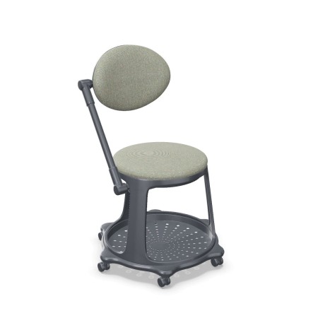 Krzesło szkoleniowe Bzoom Nowy Styl z pulpitem i schowkiem, mobilne, uczelniane