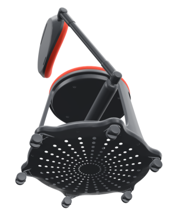 Krzesło szkoleniowe Bzoom Nowy Styl z pulpitem i schowkiem, mobilne, uczelniane