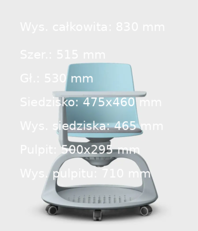 Krzesło szkoleniowe KLC  z pulpitem i schowkiem_mobilne_uczelniane