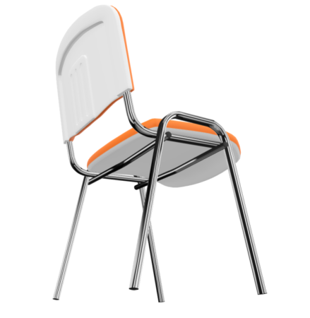 Krzesło ISO Bianko chrom biały plastik Nowy Styl