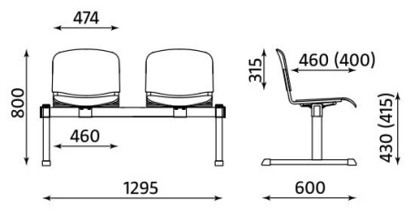 Ławka ISO 2 osobowa Nowy Styl tapicerowana