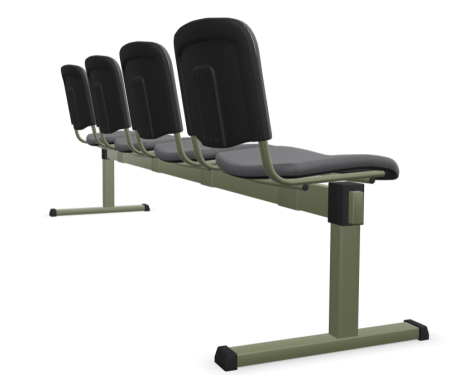 Ławka ISO 4 osobowa Nowy Styl tapicerowana do poczekalni