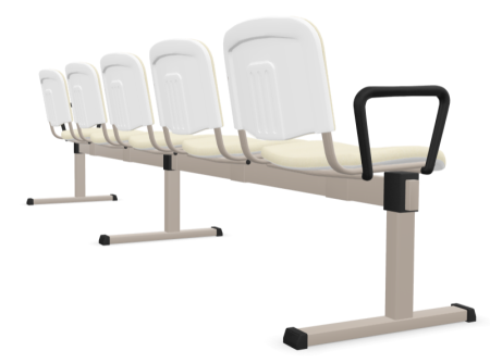 Ławka ISO 5 osobowa Nowy Styl tapicerowana do poczekalni