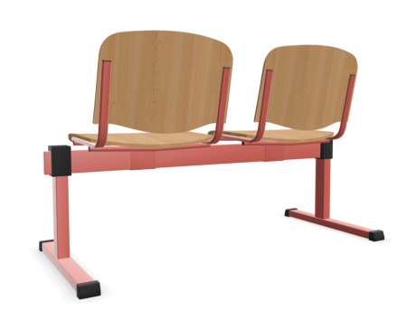 Drewniana ławka ISO-2 WOOD Nowy Styl na metalowej belce