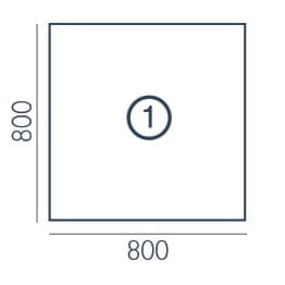 Rzut biurko POLO PO-1 Wuteh 80x80 cm