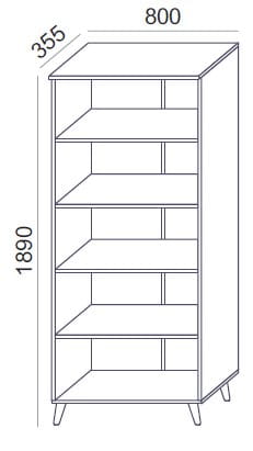Sove SV-02 D Regał wysoki rysunek 80x178,6h 5 OH