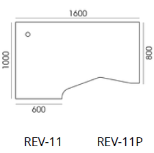 Wymiary biurka narożnego lewego Wuteh REVO 11 1600x1000 mm