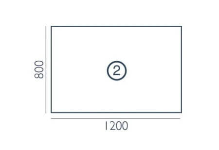 Biurko AVO AV-2 1200 × 800 mm – widok prostokątnego blatu z góry