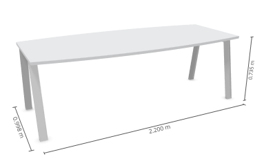 Stół konferencyjny AVO SK-60 wymiary Wuteh 2200 × 800/1000 mm popiel