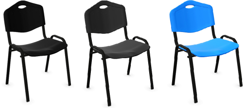 Krzesło ISO Plastik Nowy Styl – K02 / K05 / K31, czarny stelaż