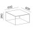 Wymiary stolika kawowego Loft LF-3 Wuteh 600 × 600 × 390 mm