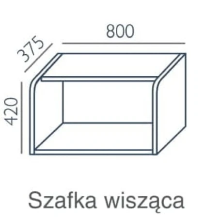 Rysunek techniczny wiszącej szafki A-40 Wuteh 80x42h