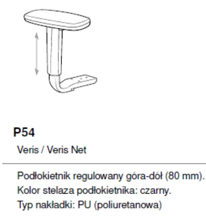 Profim Veris Net 111SFL – podłokietnik P54