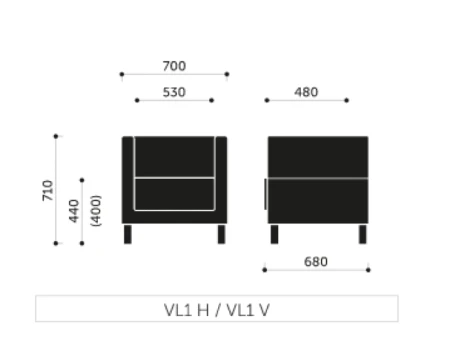Vancouver Lite VL1 H Profim – rysunek z wymiarami