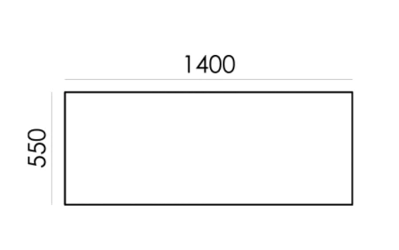 Przegroda PWT-3 Wuteh 1400 × 550 mm – rysunek z wymiarami