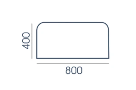 Przegroda PT-10 Wuteh 800 × 400 mm – rysunek z wymiarami
