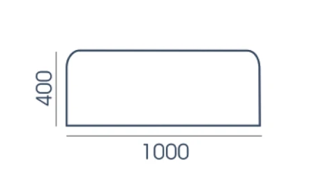 Przegroda PT-11 Wuteh 1000 × 400 mm – rysunek z wymiarami