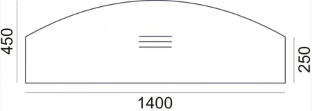 Rysunek z wymiarami przystawki SV-49 Sove 1400 × 500/250 mm