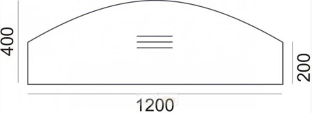 Rysunek z wymiarami przystawki SV-48 Sove 1200 × 500/250 mm