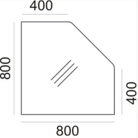 Rysunek z wymiarami przystawki SV-45 Sove 800 × 800 mm