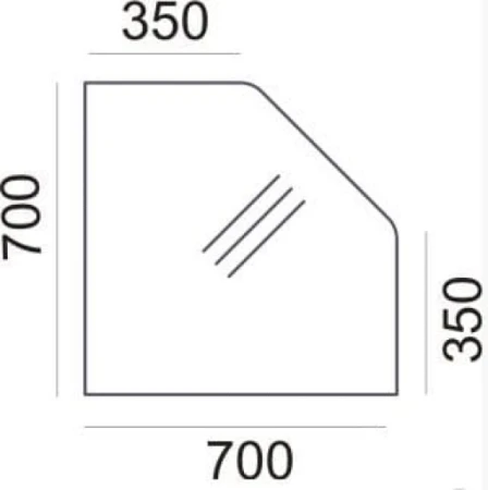 Rysunek z wymiarami przystawki SV-46 Sove 700 × 700 mm