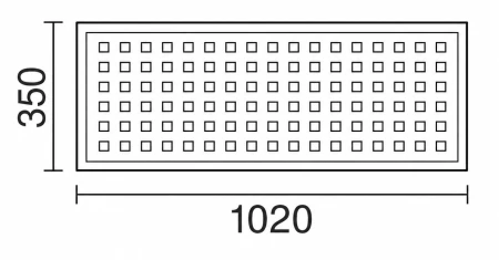 Rysunek techniczny blendy BB-7 Wuteh – wymiary 1020 × 350 mm