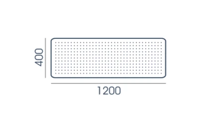 Blenda BB-3 Wuteh 1200 × 400 mm – rysunek z wymiarami