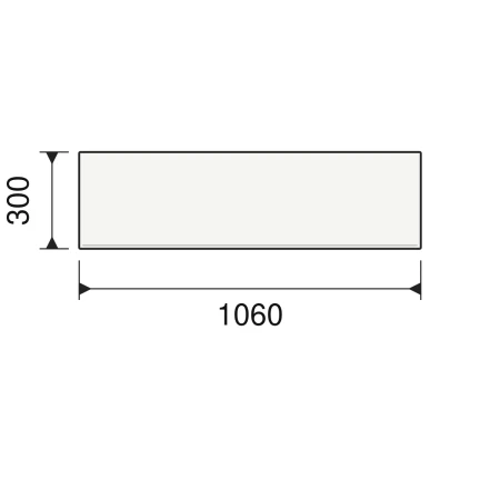Blenda BW-2 Wuteh 1060 × 300 mm – rysunek z wymiarami