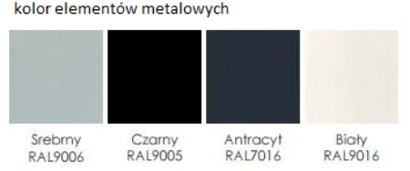 Podstawowe kolory metalu Wuteh – srebrny, czarny, antracyt i biały