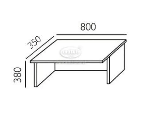 Wymiary nadstawki recepcyjnej Vega NV-1 Wuteh – szerokość 800 mm, głębokość 350 mm i wysokość 380 mm