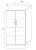 Szafa GRAND GR-17 Wuteh – rysunek z wymiarami 805 × 420 × 1615 mm