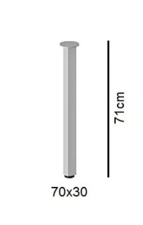 Noga T-17 Wuteh – rysunek techniczny, wysokość 710 mm i przekrój profilu 70 × 30 mm