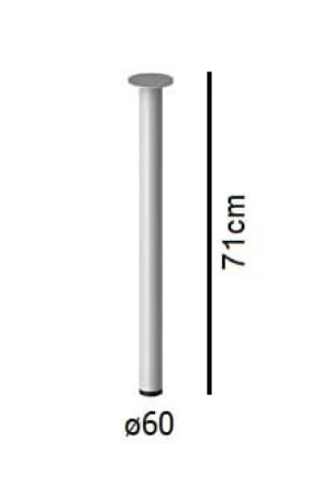 Noga T-12 Wuteh – rysunek techniczny, średnica 60 mm i wysokość 710 mm