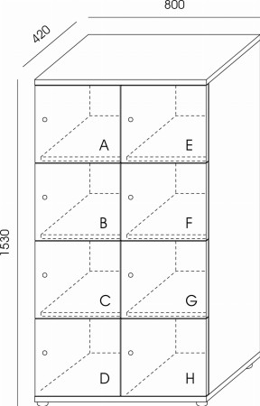 Locker Podwójny LC-8 Wuteh 42x80x153h