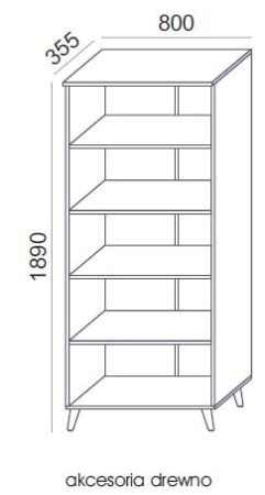 Sove SV-02D Regał wysoki rysunek 80x189h 5 OH
