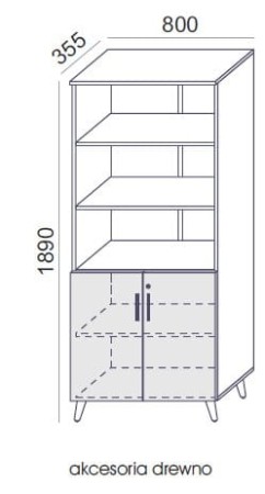 Sove SV-04D Regał rysunek 80x178,6h 5 OH