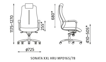 Fotel Sonata XXL LUX HRU steel17 chrome z mechanizmem Multiblock Nowy Styl