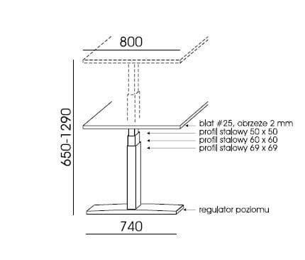 Biurko SV-304  podnoszone elektrycznie 180x80x129h Sove