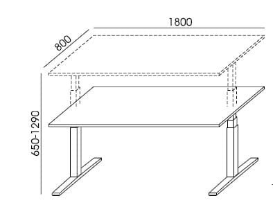 Biurko SV-304  podnoszone elektrycznie 180x80x129h Sove