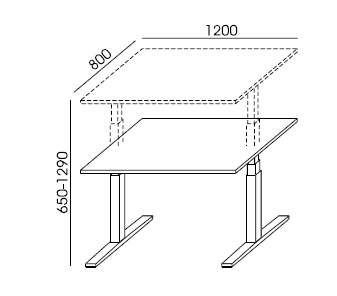 Biurko SKY-1 regulowane elektrycznie  Wuteh 120x80